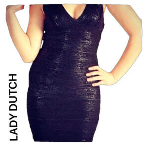 NWT Lady Dutch Black Cocktail Dress Large